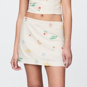 GAP Beige Linen-Blend Mini Skort